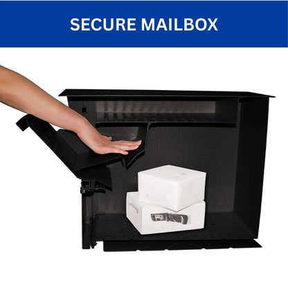 Large Capacity Package Mailbox 12"W x 21.5"D x 16"H, Post Mount Curbside Locking Mailbox