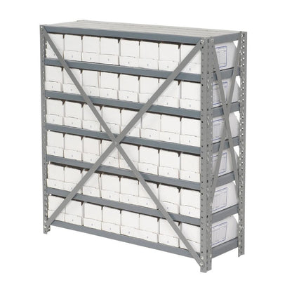 7 Shelves Steel Bin Storage Rack 36L" x 12"W x 39"H w/ 48 Corrugated Bins