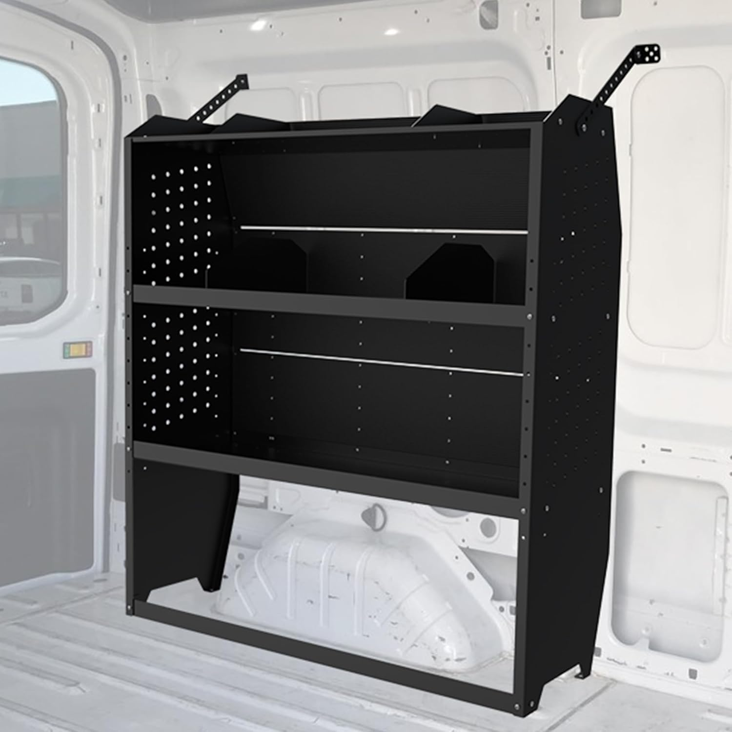 42"W x 46"H Heavy-Duty Steel Van Shelving - Universal Adjustable Van Storage System for Cargo Vans