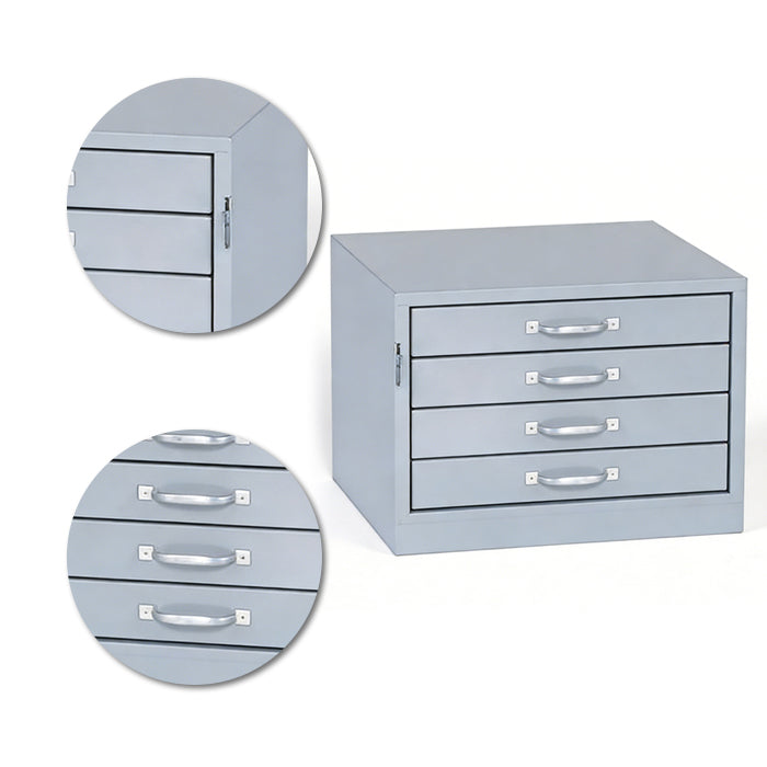 18"W x 18"D x 12"H Deep-Reach 4-Drawer Steel Cabinet for Small Parts
