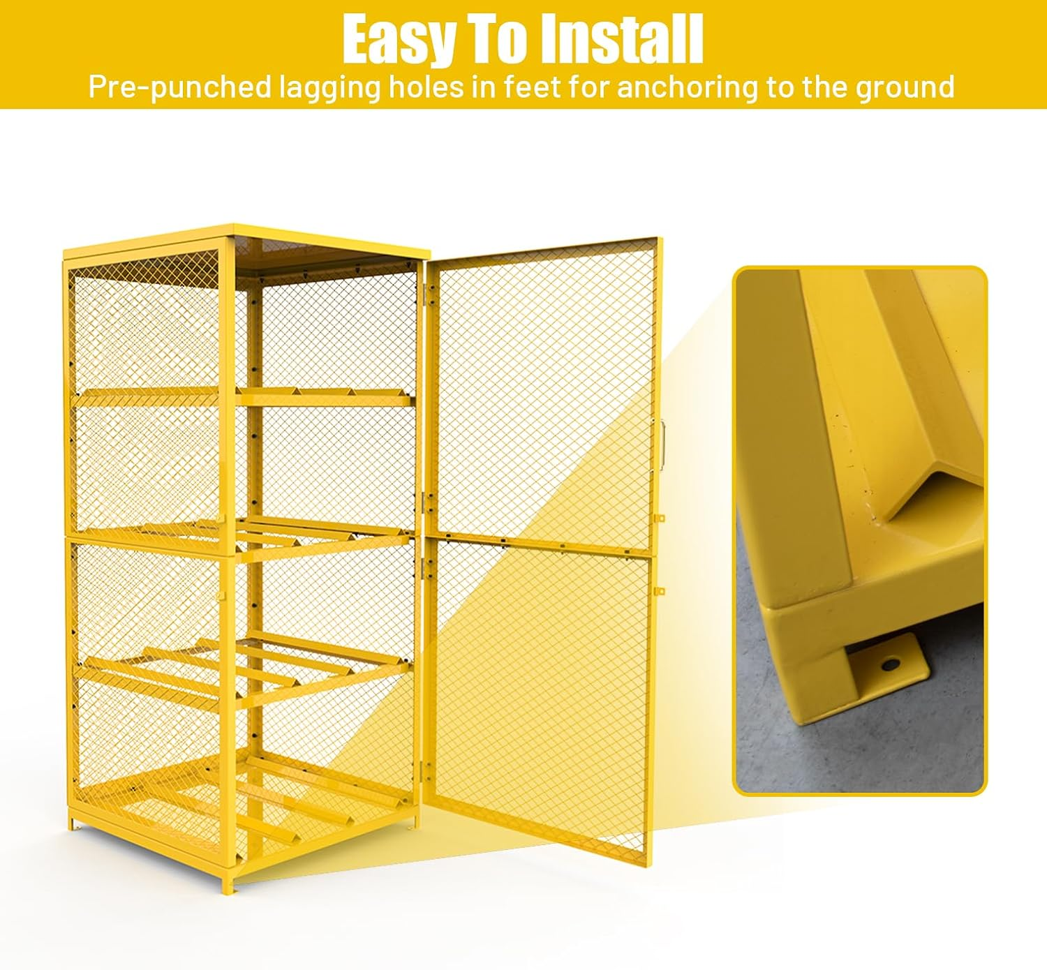 8-Cylinder Propane Storage Cage - Lockable Steel Cabinet