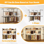 79.7" Industrial Pipe Clothing Rack - Built-in RGB LED Lights