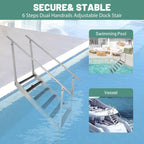 6-Step Aluminum Dock Ladder - 500 lbs Capacity