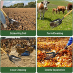 Carbon Steel Sand Sifting Shovel - Ergonomic D-Grip