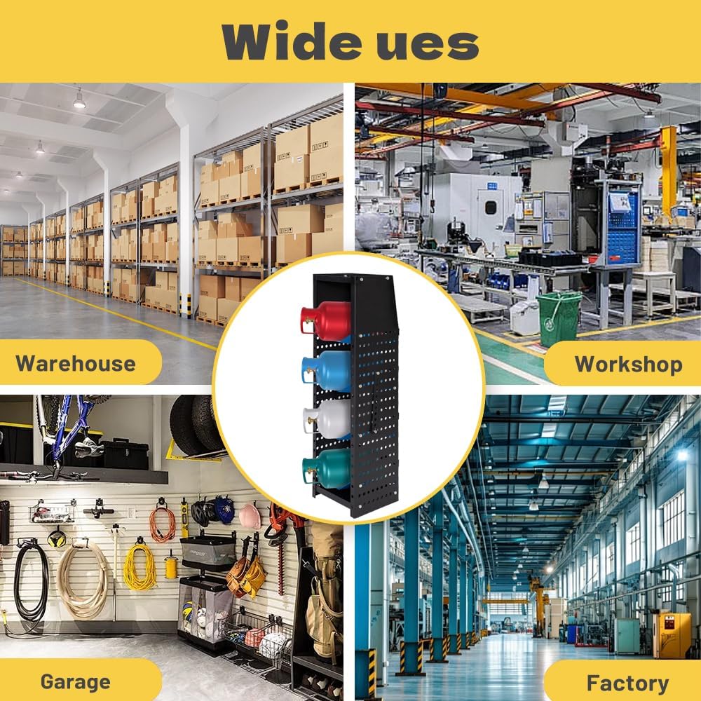 4-Shelf Refrigerant Tank Rack - Adjustable Storage