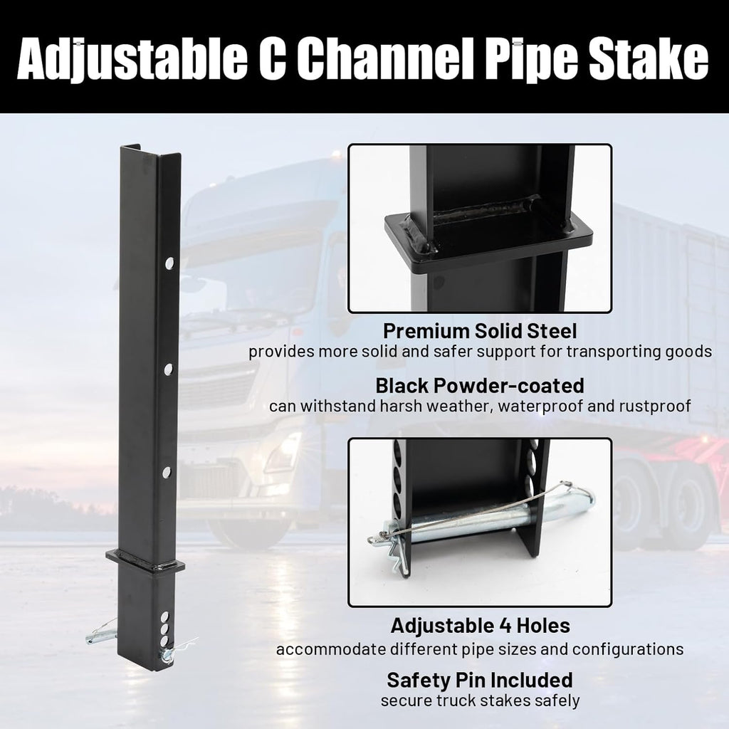 4-Pack 30" Adjustable C-Channel Pipe Stakes