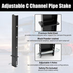 4-Pack 30" Adjustable C-Channel Pipe Stakes