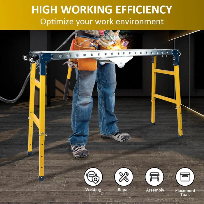Folding Steel Welding Table - 1100 lbs Capacity