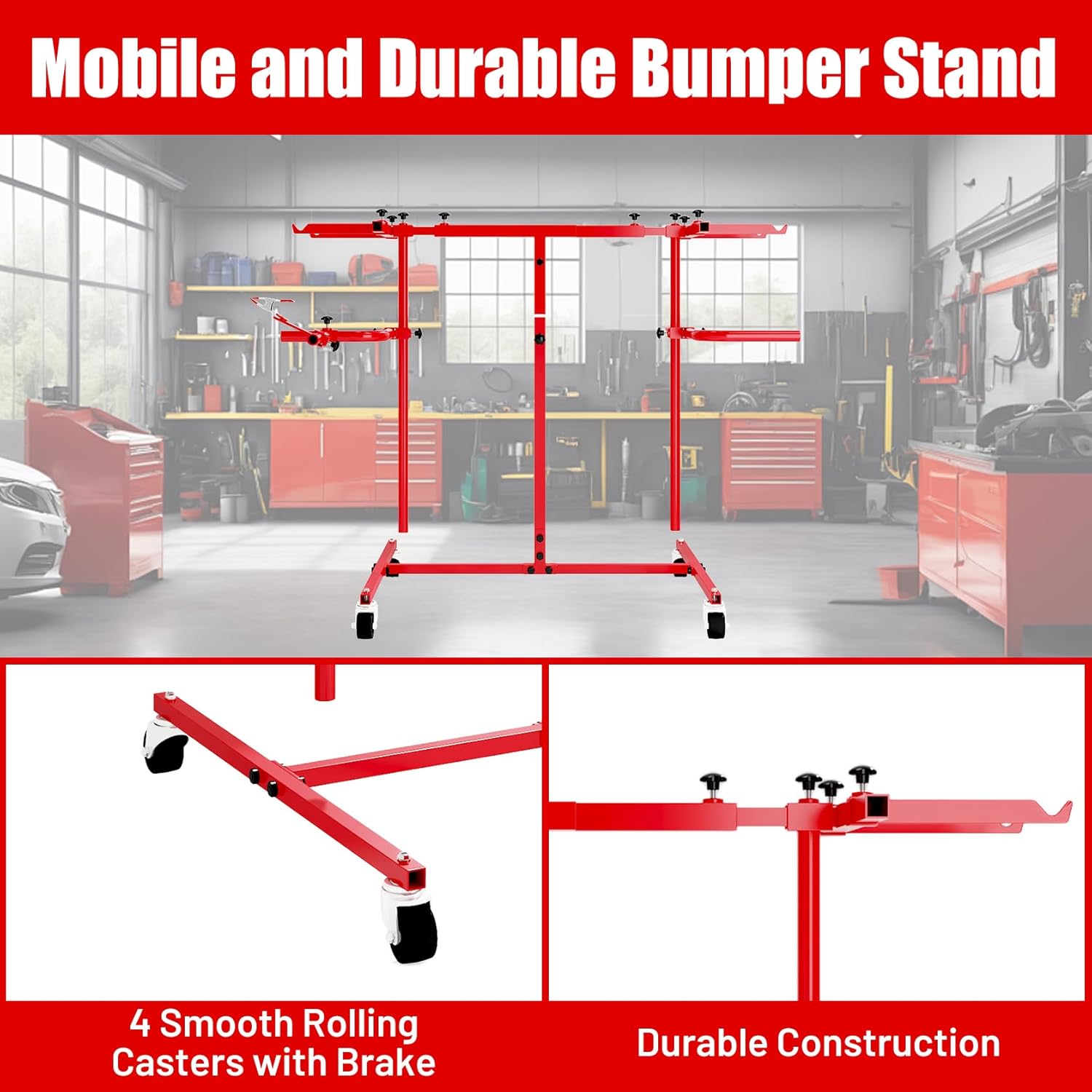 Double-Sided Auto Body Bumper Stand - 13 Locking Positions