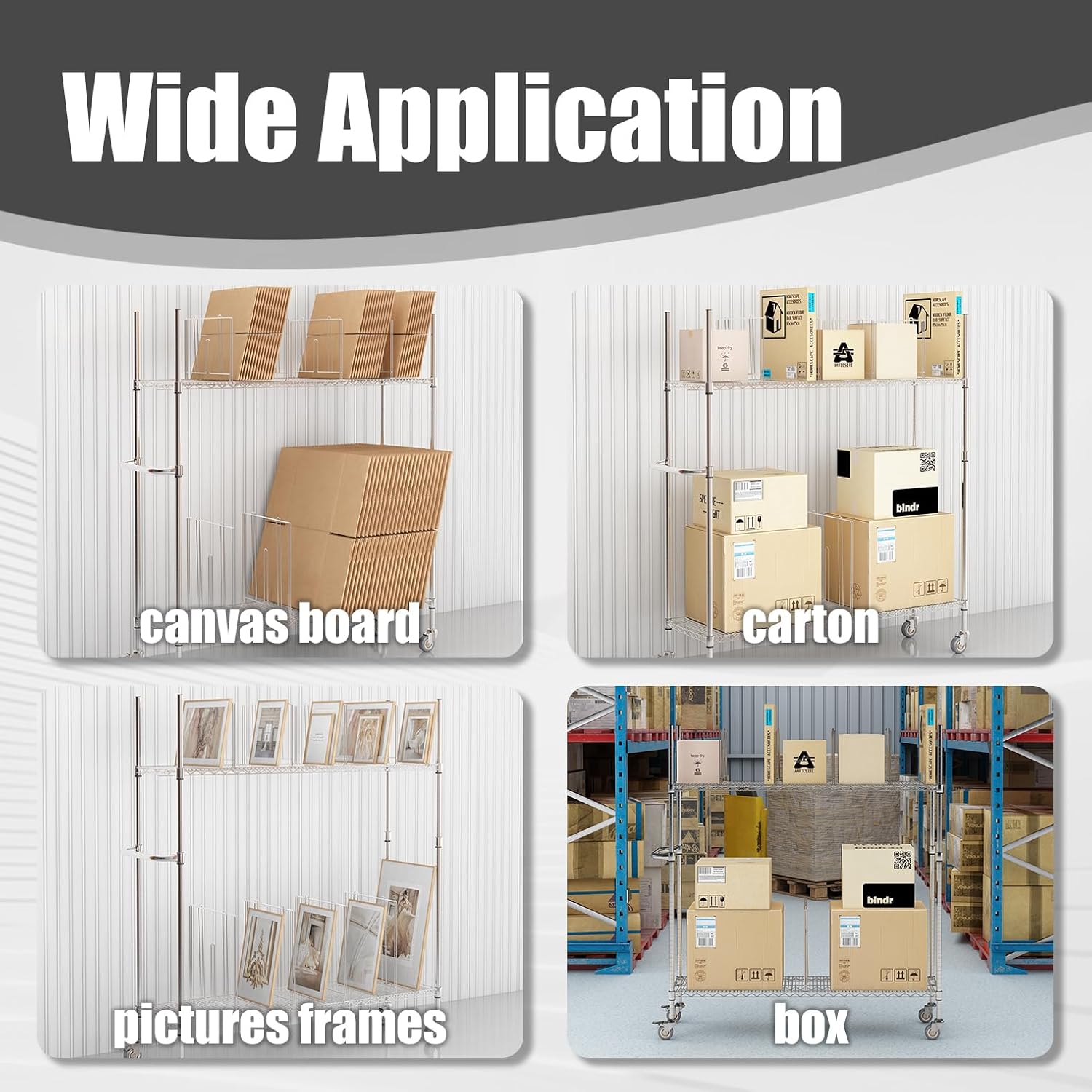 2-Tier Mobile Carton Cart - 8 Adjustable Dividers