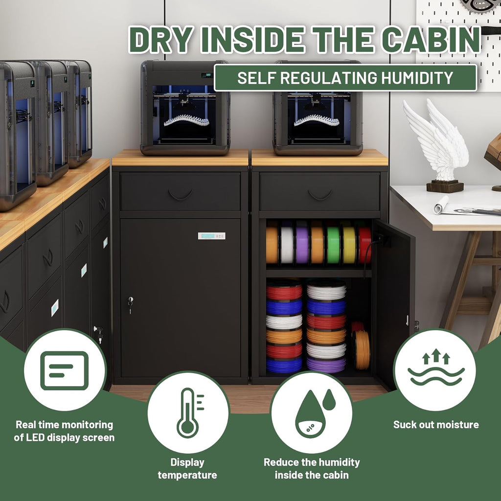 180L Industrial 3D Filament Dry Cabinet - 40 Roll Capacity