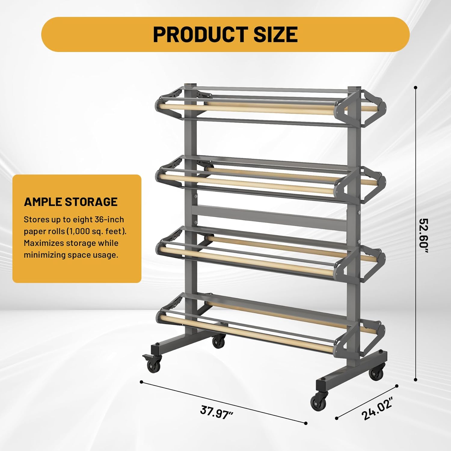 8-Roll Mobile Paper Dispenser - Built-in Cutter