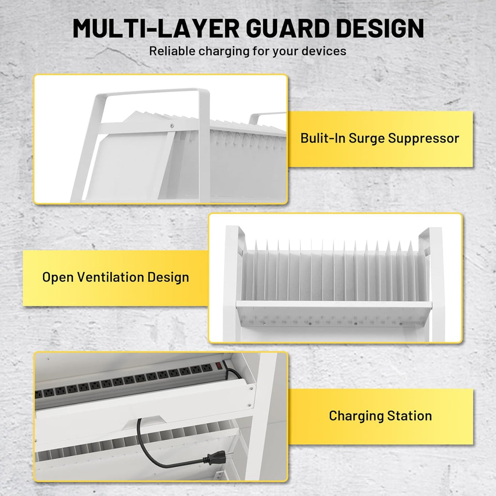 32-Device Mobile Charging Cart - Secure Lockable Storage