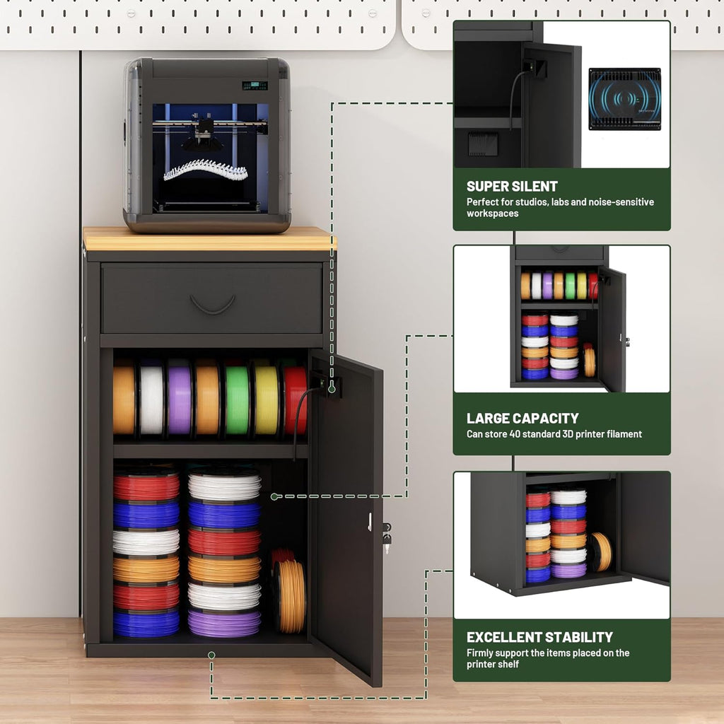 180L Industrial 3D Filament Dry Cabinet - 40 Roll Capacity