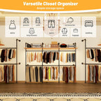 79.7" Industrial Pipe Clothing Rack - Built-in RGB LED Lights