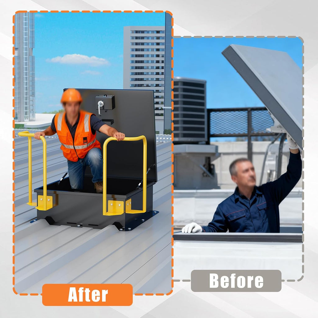 Roof Hatch Safety Extension Handle - Galvanized Steel