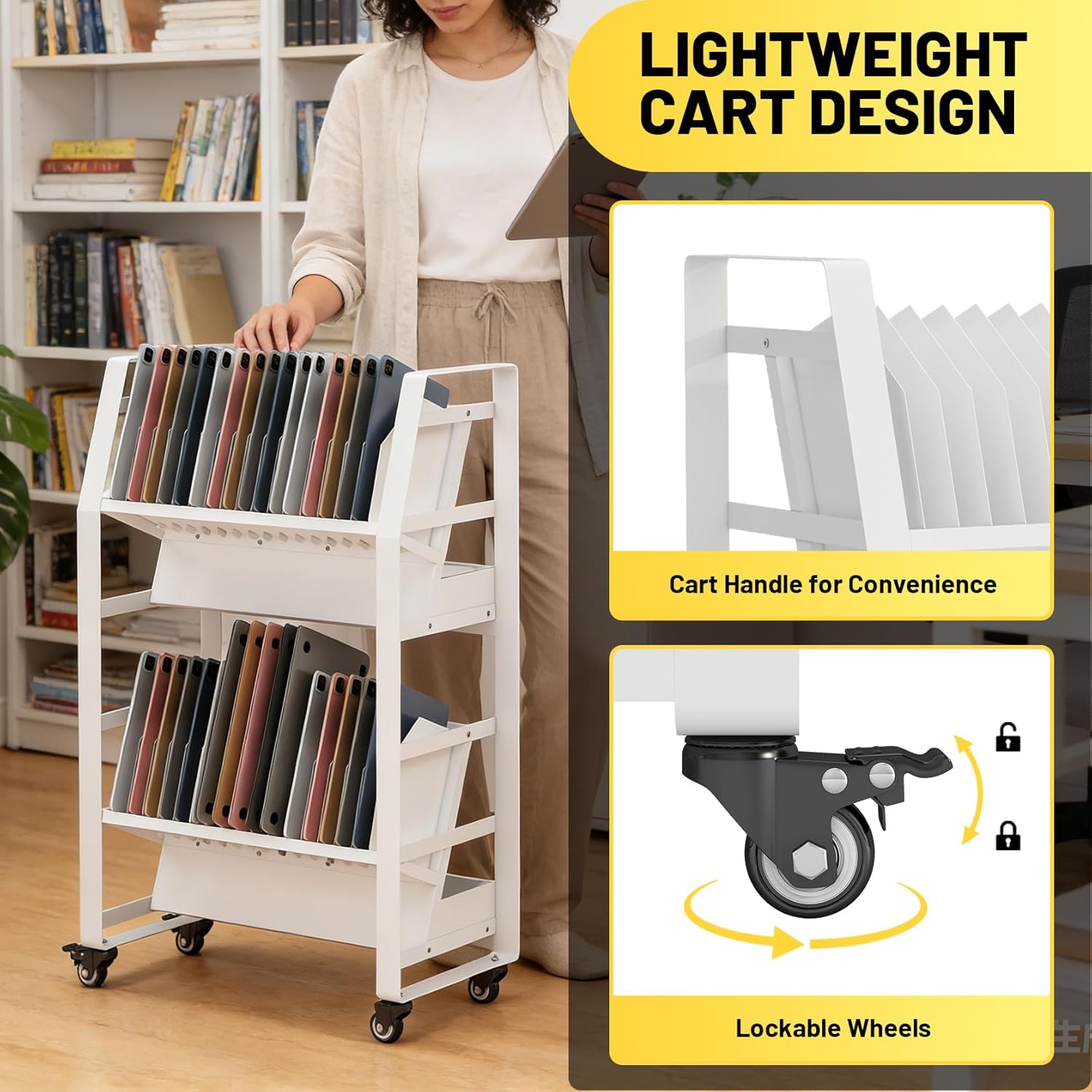 32-Device Mobile Charging Cart - Secure Lockable Storage