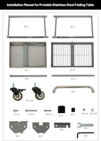 3-Tier Foldable Stainless Steel Cart - 300 lbs Capacity