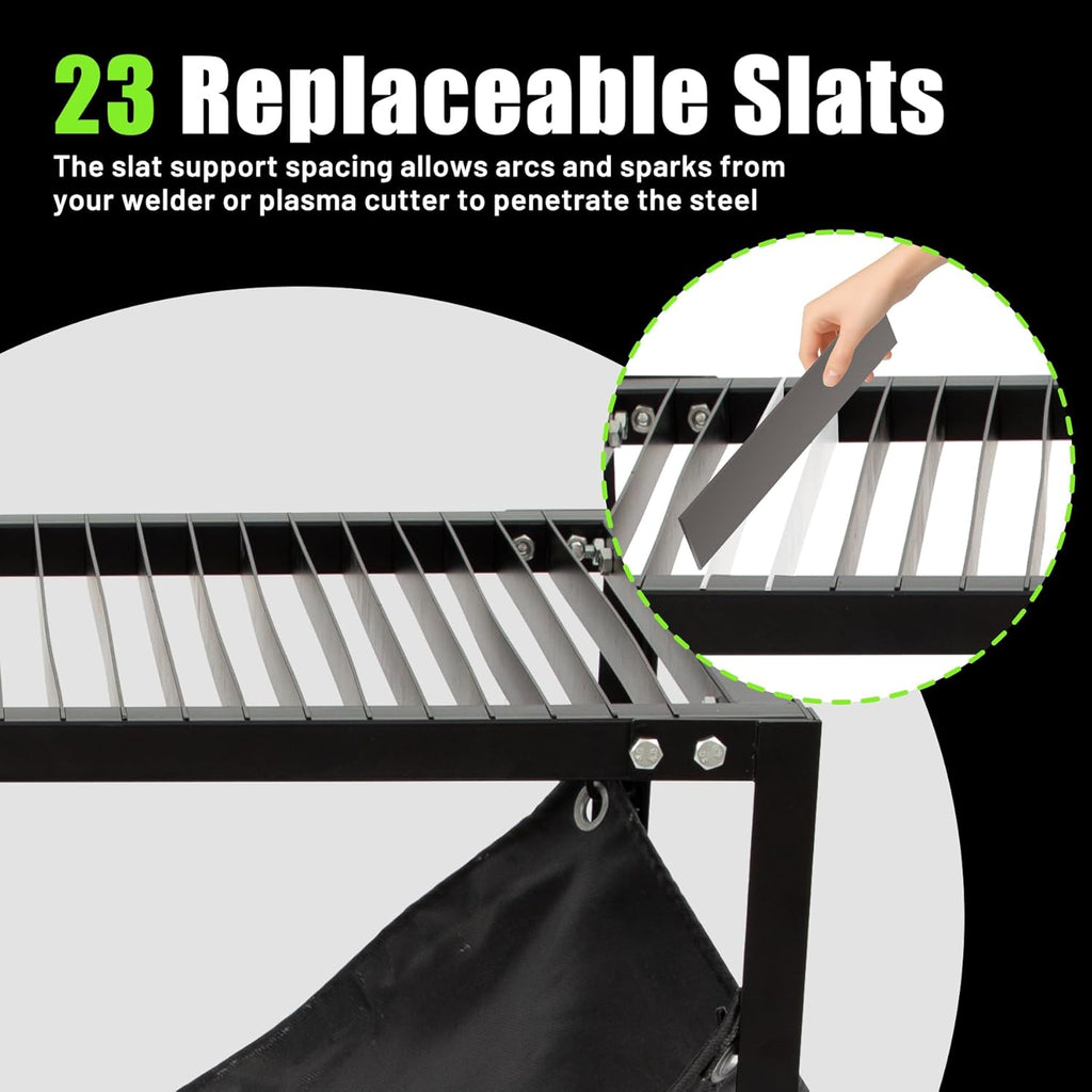 Plasma Cutting Table with Replaceable Slats - 250 lbs Capacity