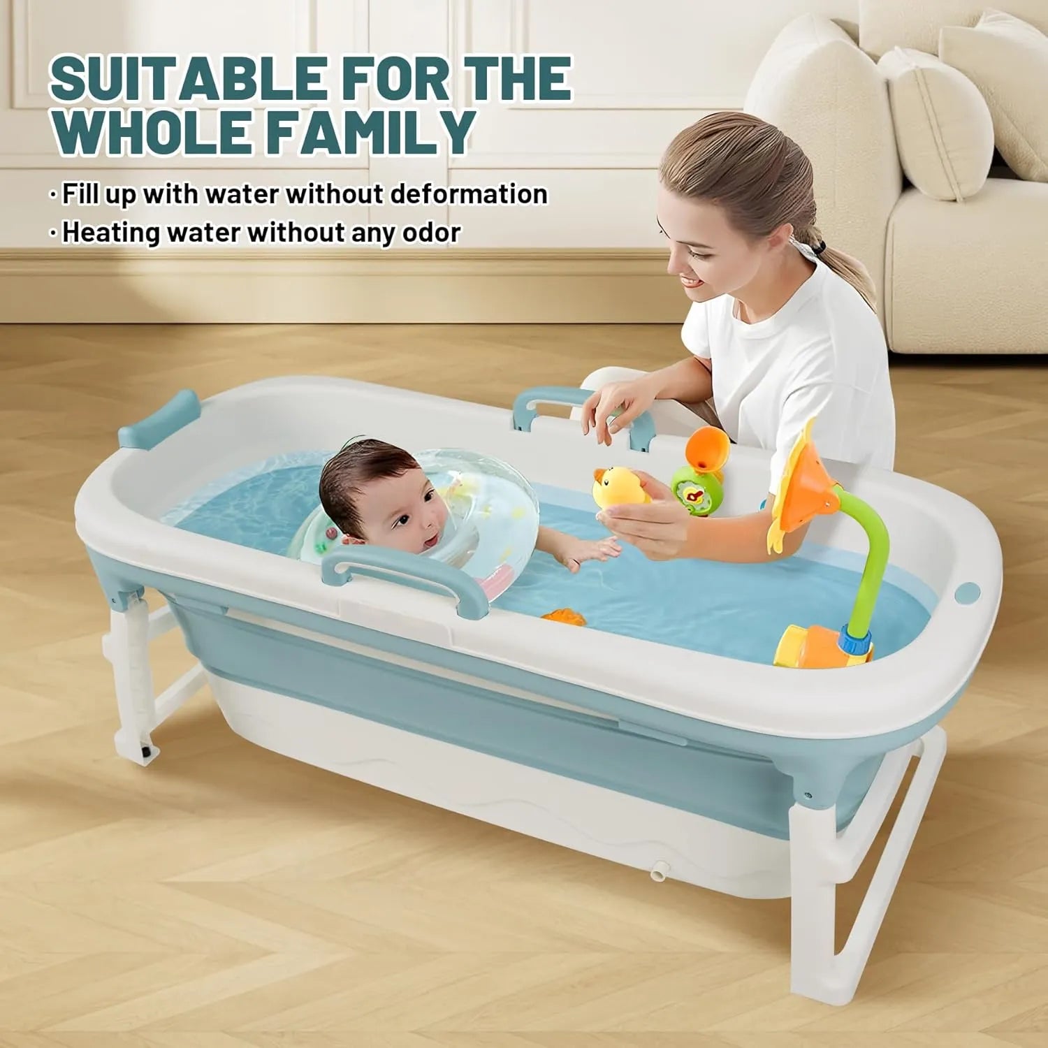 54" Portable Foldable Bathtub - Hot & Ice Bath Spa Barrel