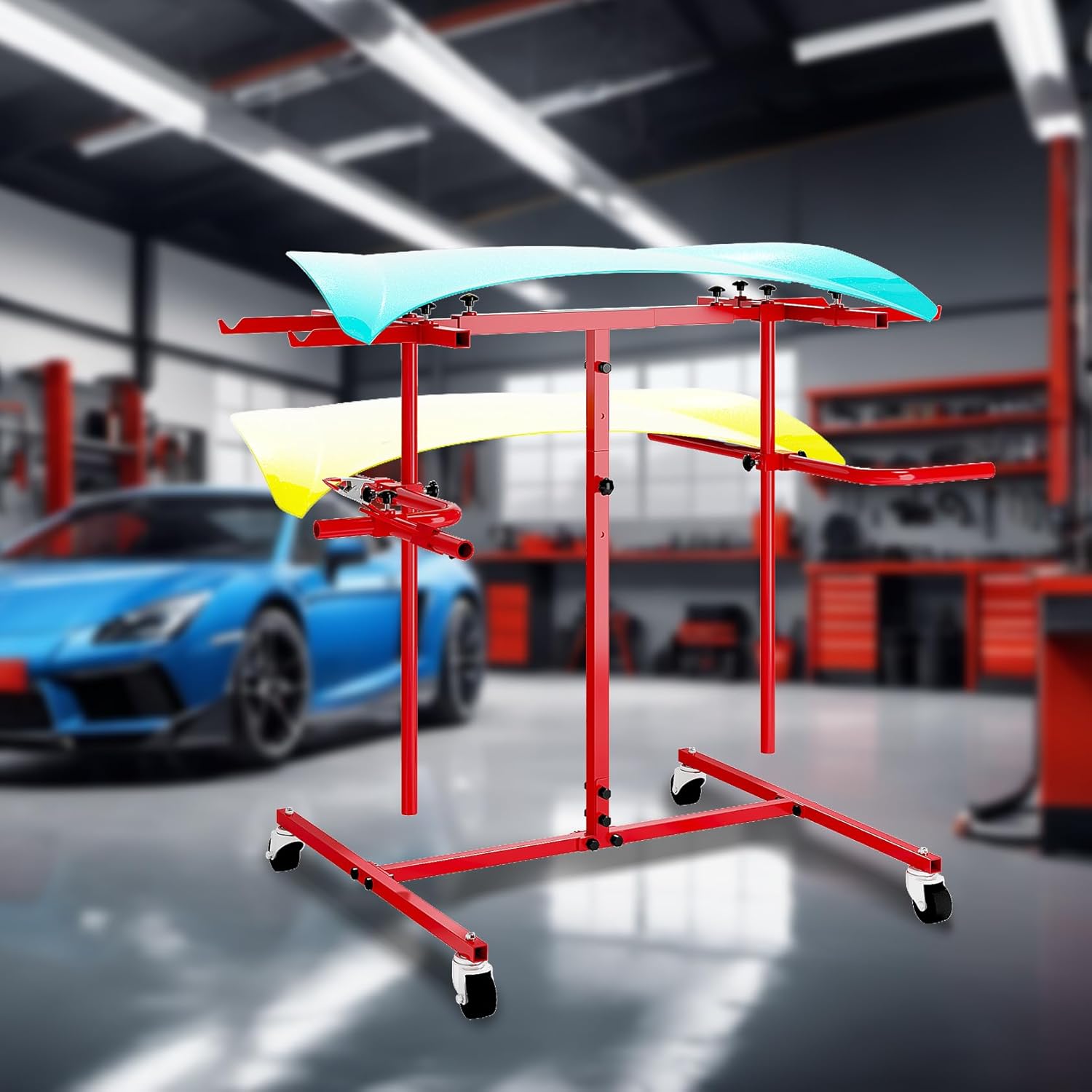 Double-Sided Auto Body Bumper Stand - 13 Locking Positions