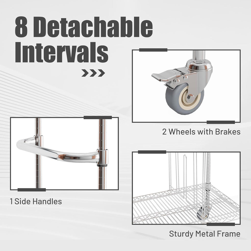 2-Tier Mobile Carton Cart - 8 Adjustable Dividers