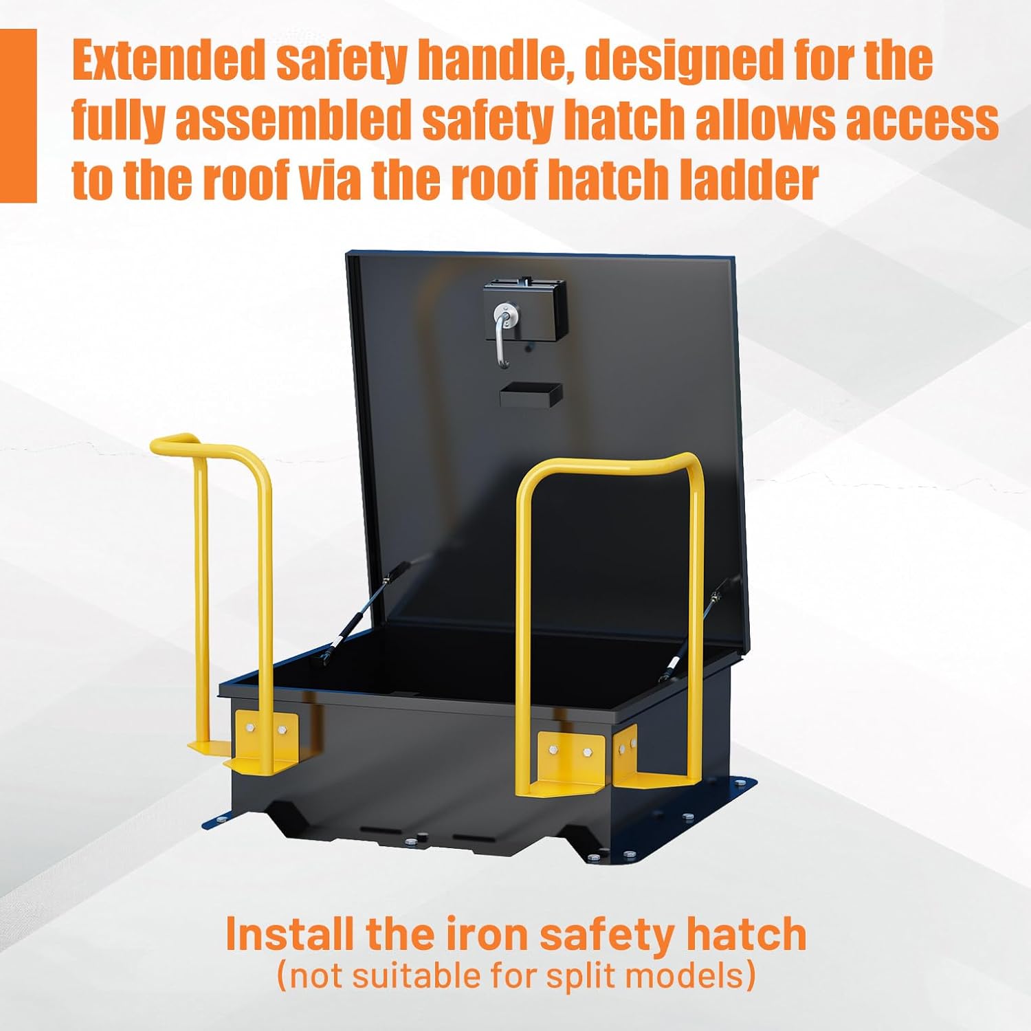 Roof Hatch Safety Extension Handle - Galvanized Steel