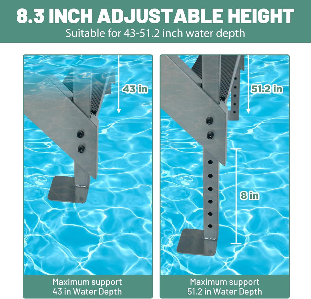 6-Step Aluminum Dock Ladder - 500 lbs Capacity