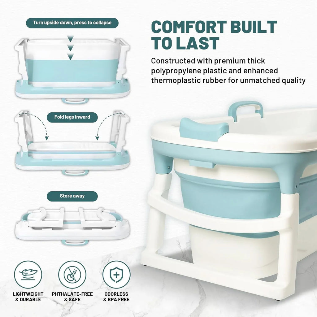 54" Portable Foldable Bathtub - Hot & Ice Bath Spa Barrel