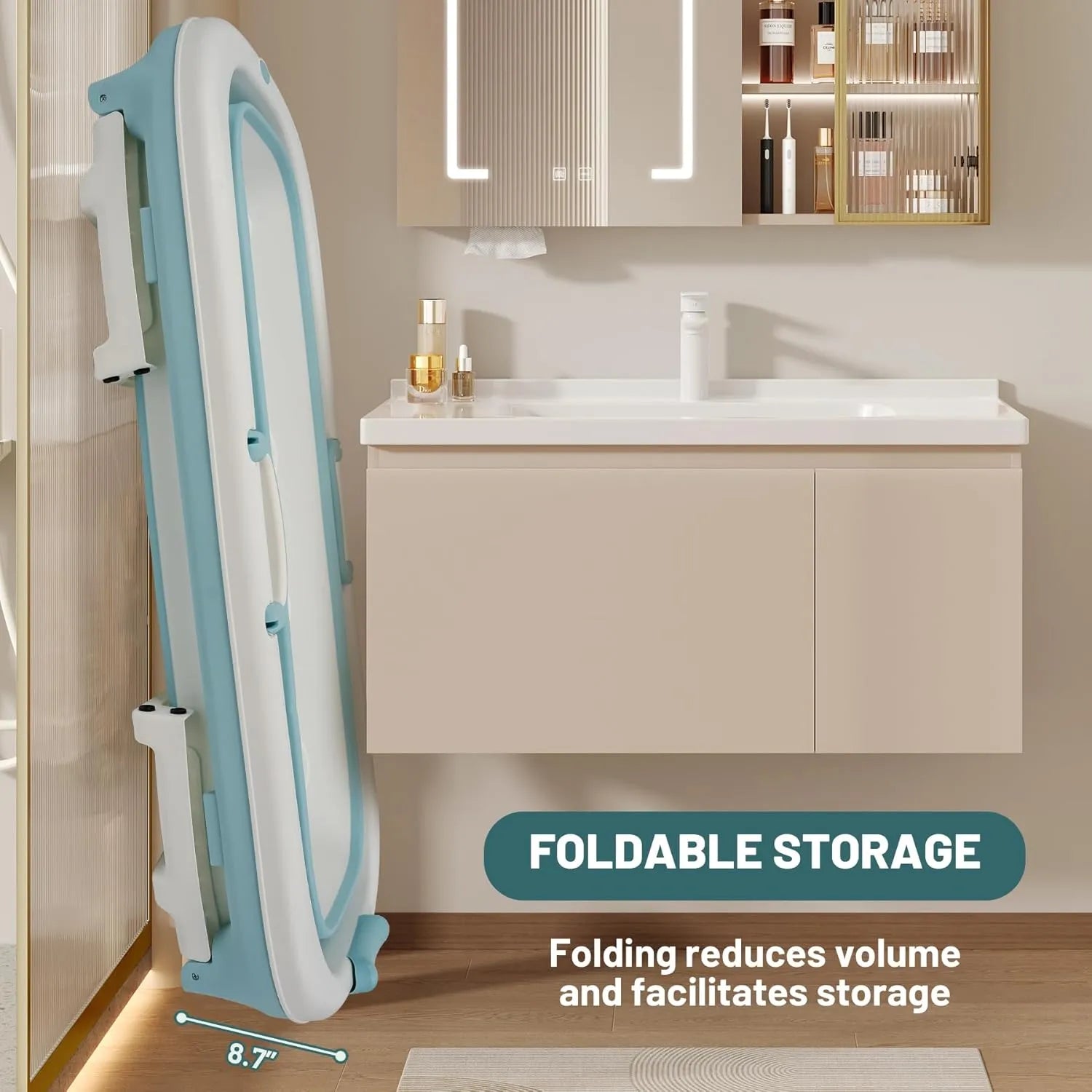 54" Portable Foldable Bathtub - Hot & Ice Bath Spa Barrel