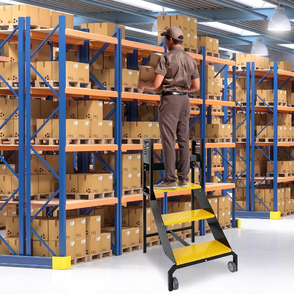 3-Step Heavy Duty Rolling Ladder - 440 lbs Capacity