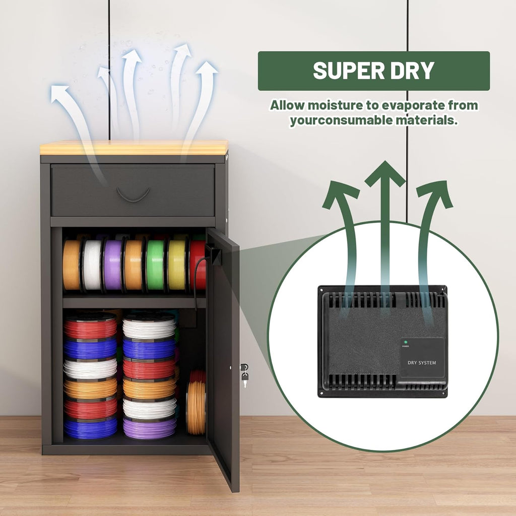 180L Industrial 3D Filament Dry Cabinet - 40 Roll Capacity