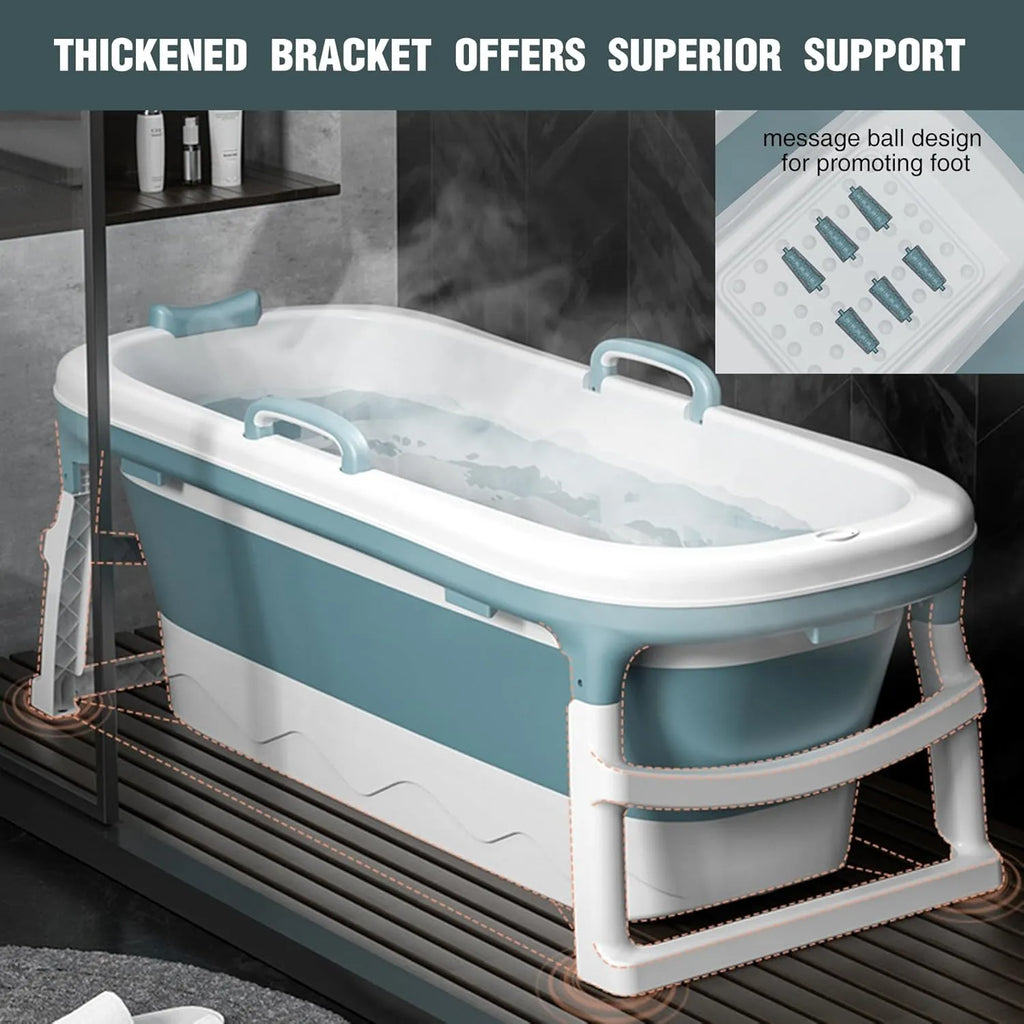 54" Portable Foldable Bathtub - Hot & Ice Bath Spa Barrel