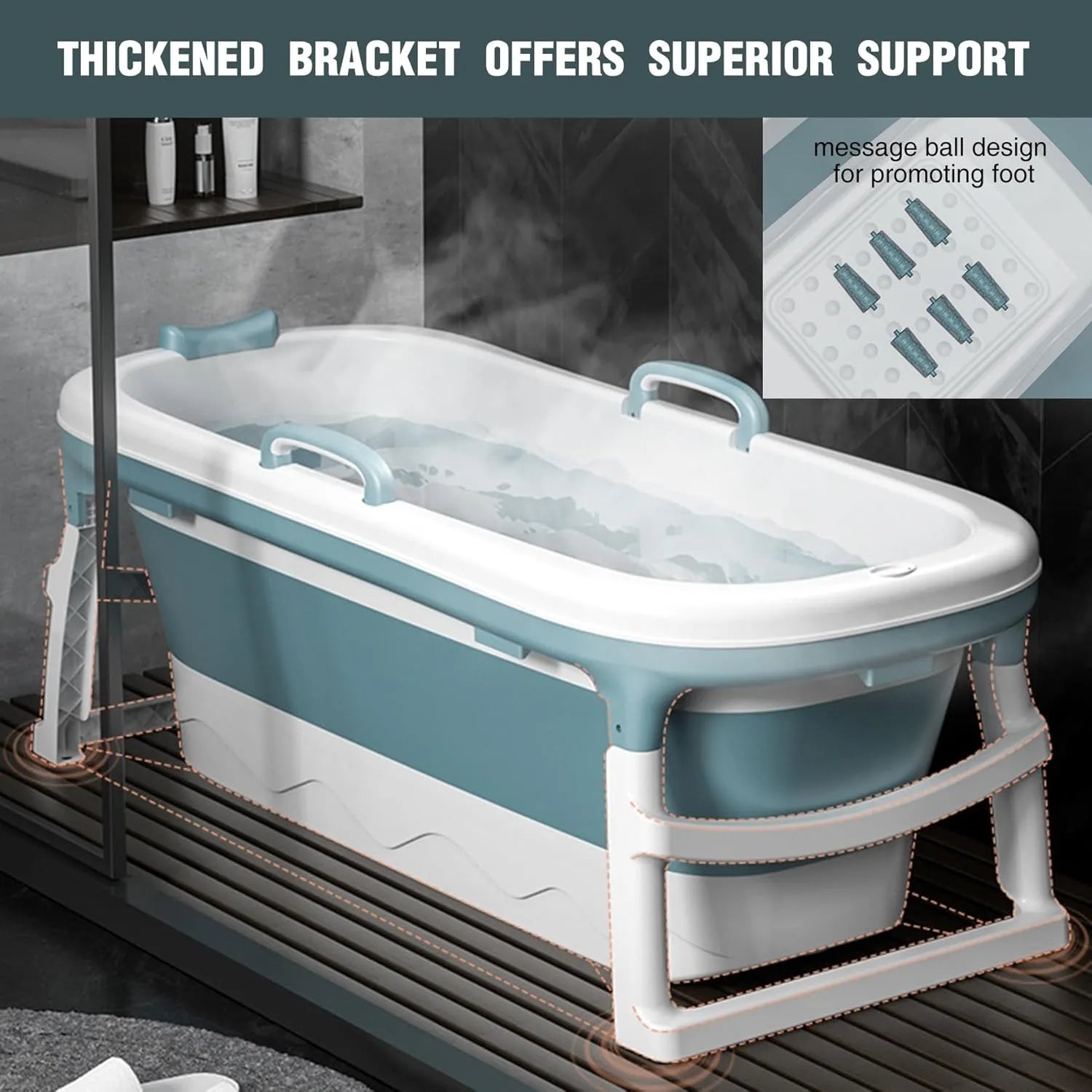 54" Portable Foldable Bathtub - Hot & Ice Bath Spa Barrel