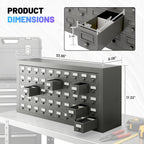 50-Drawer Metal Parts Cabinet - Gray Steel Tool Organizer