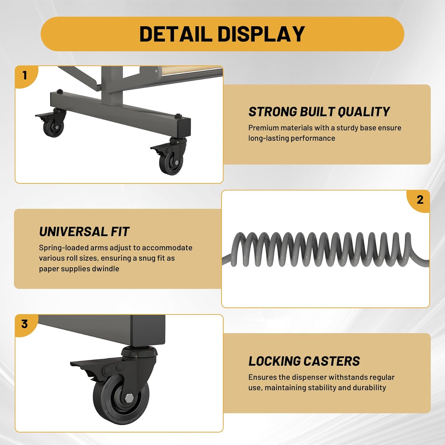 8-Roll Mobile Paper Dispenser - Built-in Cutter