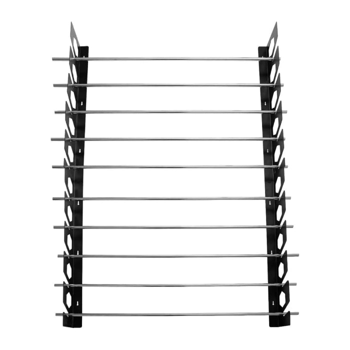 10-Roll Wall-Mounted Vinyl Rack - Stainless Steel Tubes