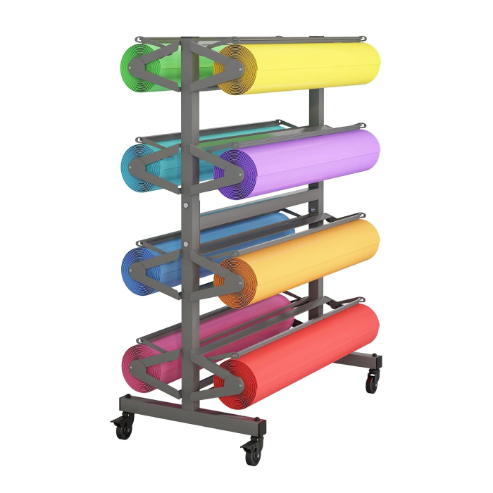 8-Roll Mobile Paper Dispenser - Built-in Cutter