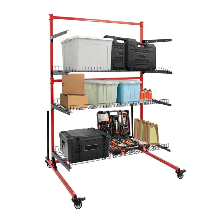3-Tier Mobile Auto Body Parts Cart - Rolling Storage Rack
