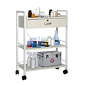 3-Tier Medical Lab Trolley - Professional Utility Station with Drawer
