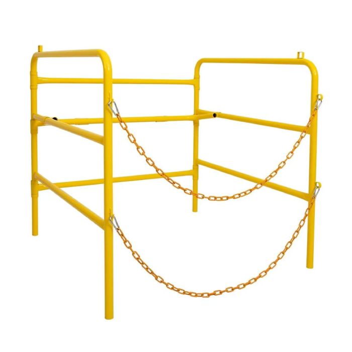 Yellow Safety Manhole Guard Rail - Collapsible Steel Barrier