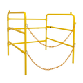 Yellow Safety Manhole Guard Rail - Collapsible Steel Barrier