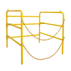 Yellow Safety Manhole Guard Rail - Collapsible Steel Barrier