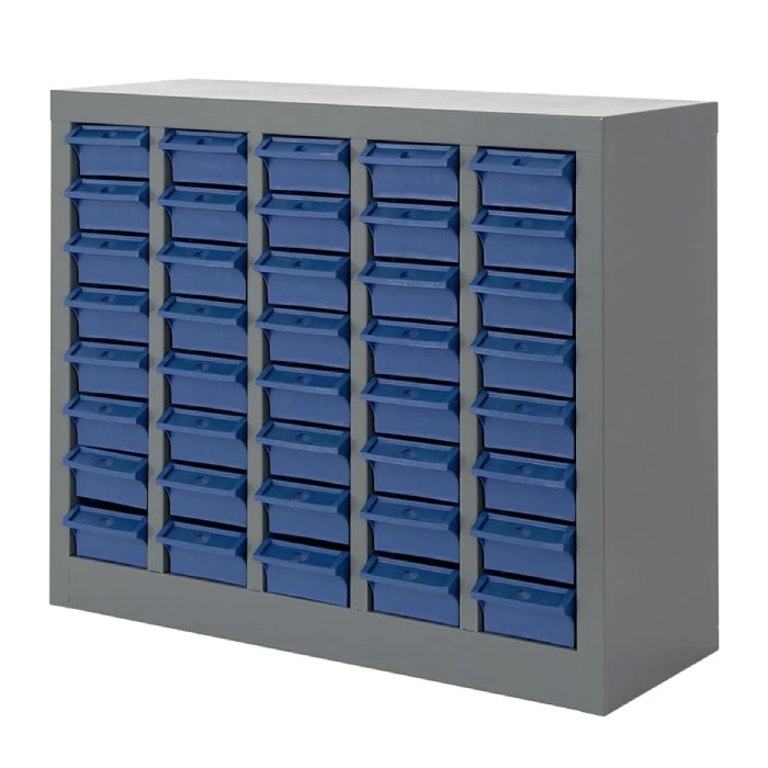 40-Drawer Steel Hardware Cabinet - Adjustable Drawers