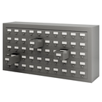 50-Drawer Metal Parts Cabinet - Gray Steel Tool Organizer