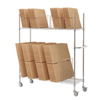 2-Tier Mobile Carton Cart - 8 Adjustable Dividers