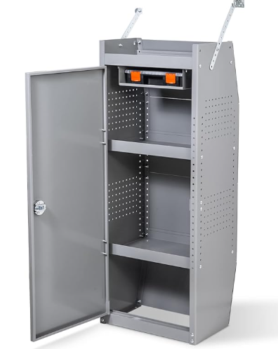 46"H x 18"W Lockable Steel Van Storage Cabinet - Heavy-Duty Welded Tool Organizer with Shelves for Cargo Vans