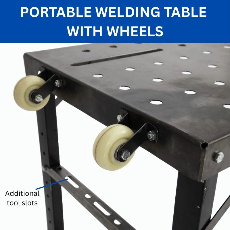 Adjustable Height Folding Welding Table - 1000 lbs Capacity