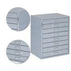 18"W x 12"D x 24"H High-Capacity 8-Drawer Steel Cabinet for Small Parts