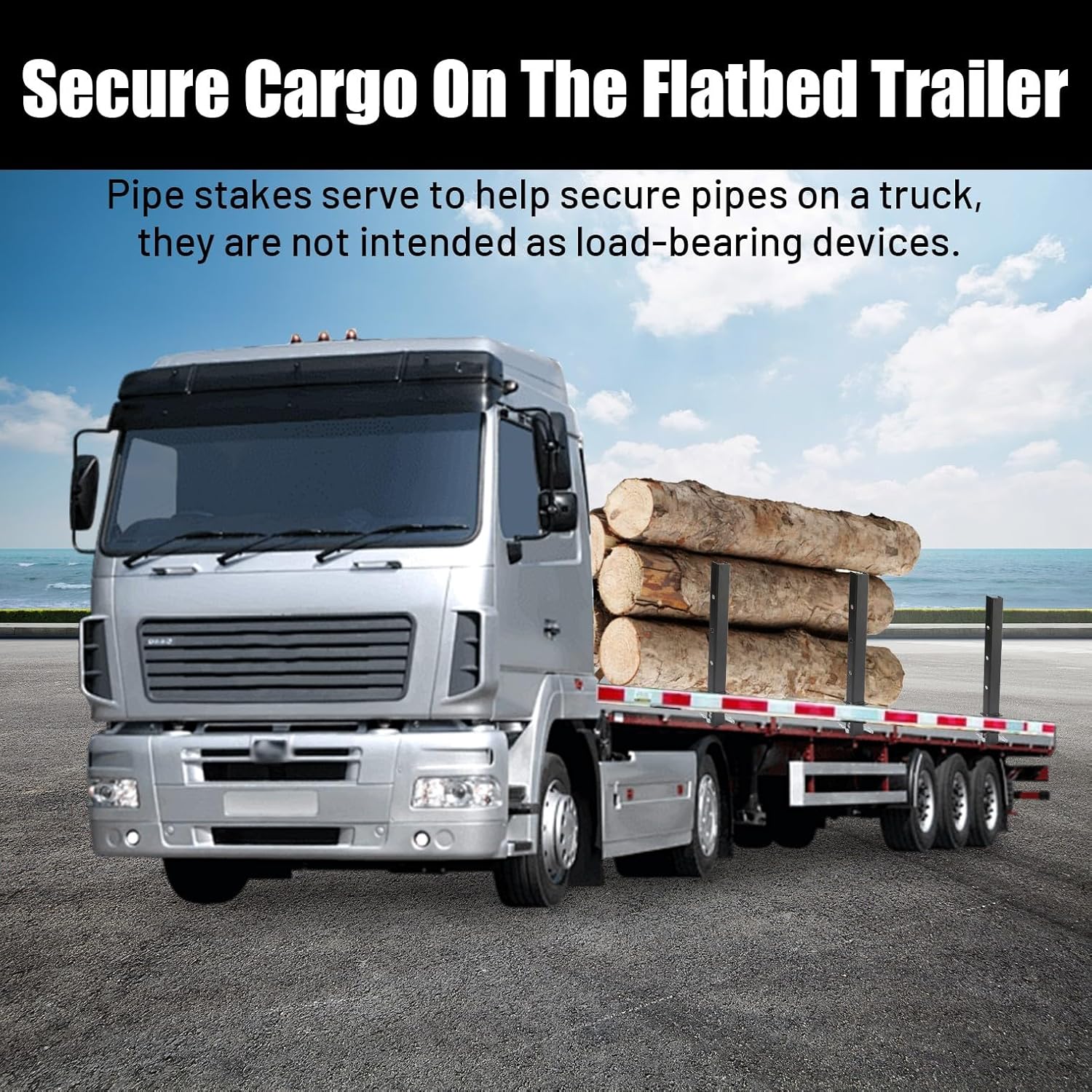 4-Pack 30" Adjustable C-Channel Pipe Stakes